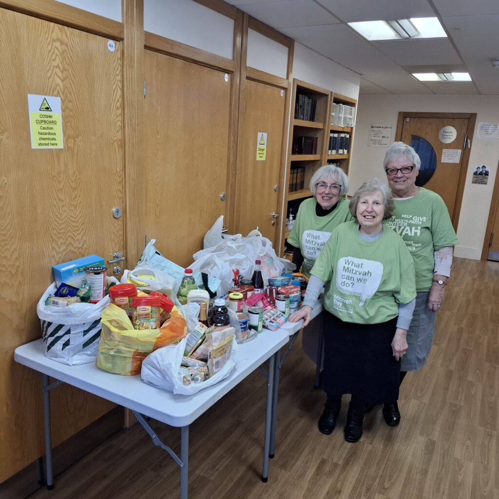 Members of Ilford Federation Synagogue with their collection for Chabad Aid