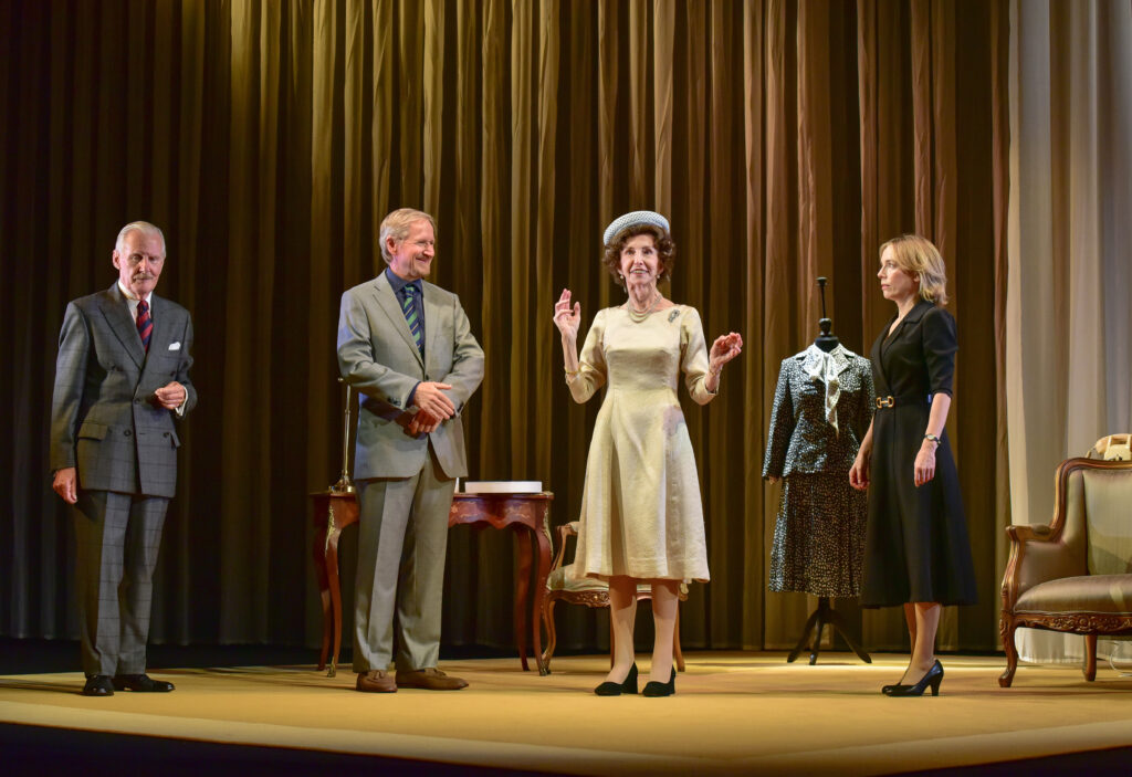 By Royal Appointment. David Robb as The Designer, Matthew Cottle as The Milliner, Jane Asher as The Queen & Laura Main as The Dresser. Credit Robert Day_7750