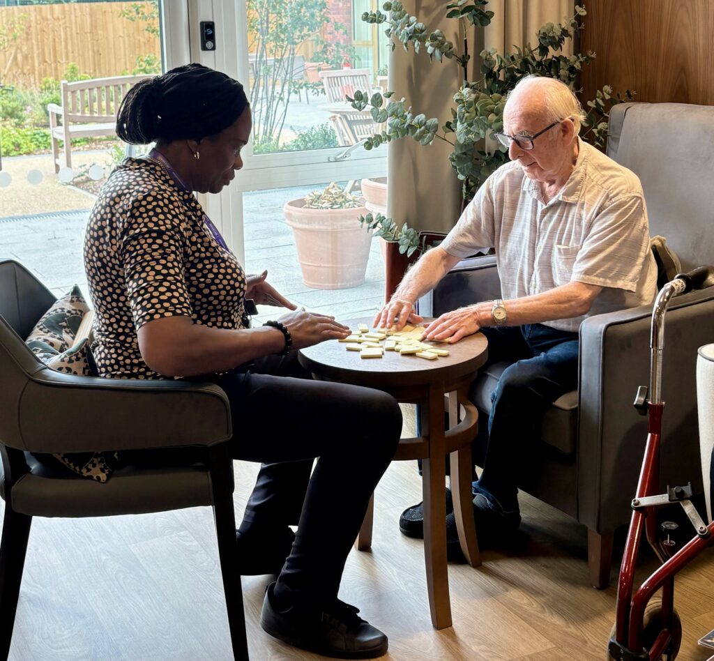 Social care coordinator Jacklin Stephenson with Michael who is a resident at The Sugar Family Care Home